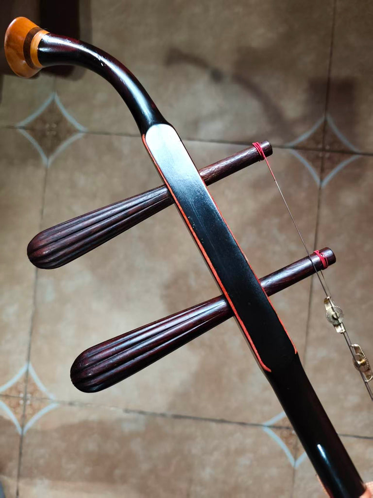 Used Vintage No.258 Antique Erhu – Rare Pink Ivory Wood, 1960s Beijing, Wild Python Skin, Collector's Edition