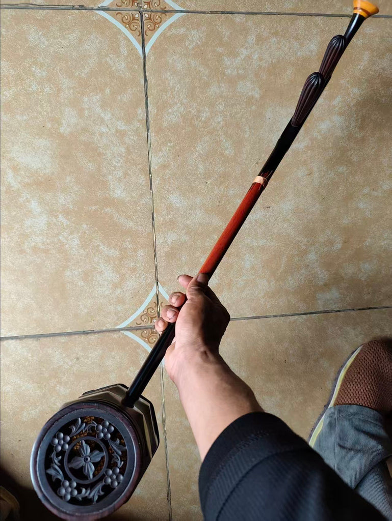 Used Vintage No.258 Antique Erhu – Rare Pink Ivory Wood, 1960s Beijing, Wild Python Skin, Collector's Edition